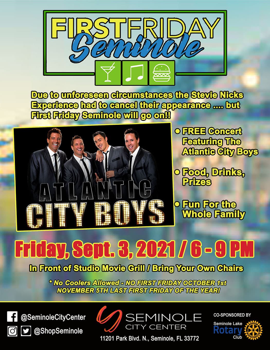 First Friday Seminole Atlantic City Boys Seminole City Center